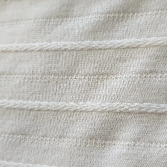 3/4 length sleeve white, boat neck knit top. - Picture 7 of 8